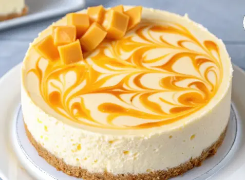 No-Bake Mango Cheesecake with condensed milk