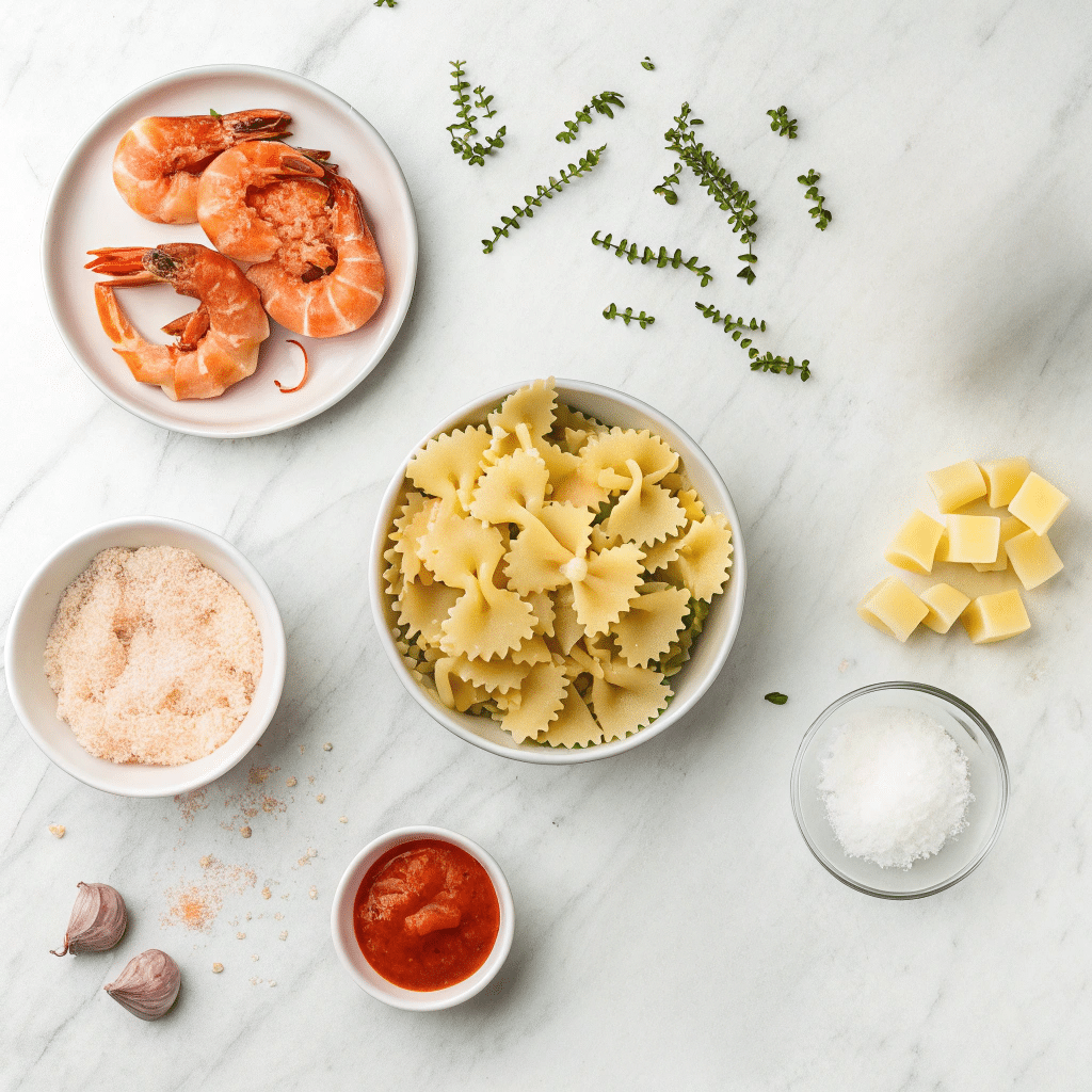 Trader Joes Lobster Pasta Recipe: Easy 5-Ingredient Creamy Seafood Delight 2 Trader Joes Lobster Pasta Ingredients flat-lay