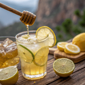 Natural Mounjaro recipe detox drink with green tea, lemon, and ginger